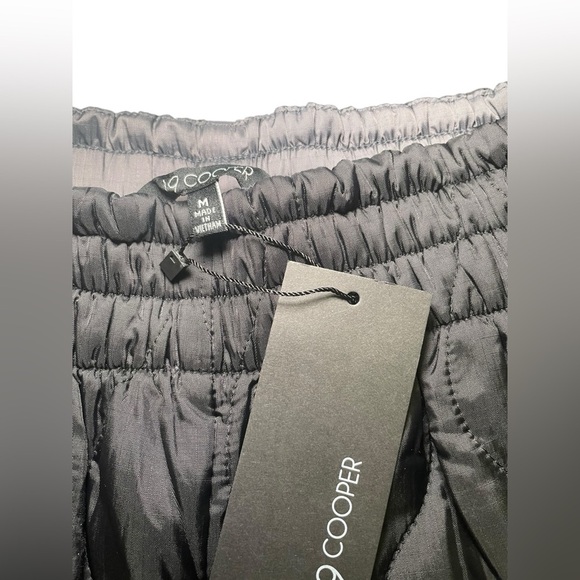 19 Cooper New NWT Black Nylon Onion Quilted Joggers Size Medium - Picture 3 of 6